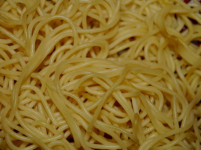 nudle, špagety, pšenice, žlutá, těstoviny