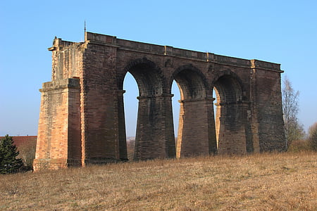 bahnbrücke, old, lapsed, ruin, decay, destroyed, architecture