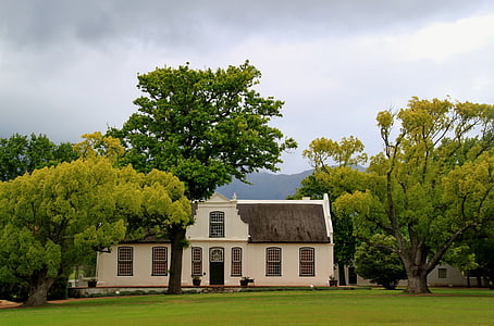 winery, manor house, home, building, park, south africa, rush