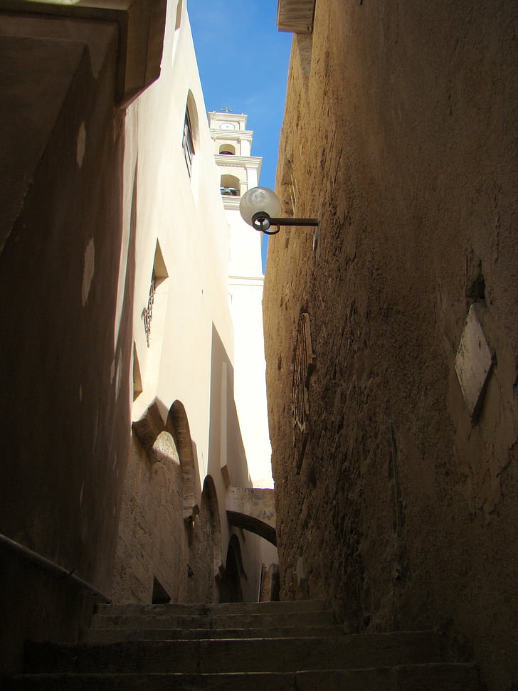 ruelle, Jaffa, ville, mesures, vers le haut, urbain, maisons