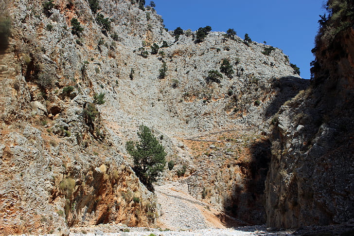 aradena, дефиле, Крит, Гърция, път, пътека, скали