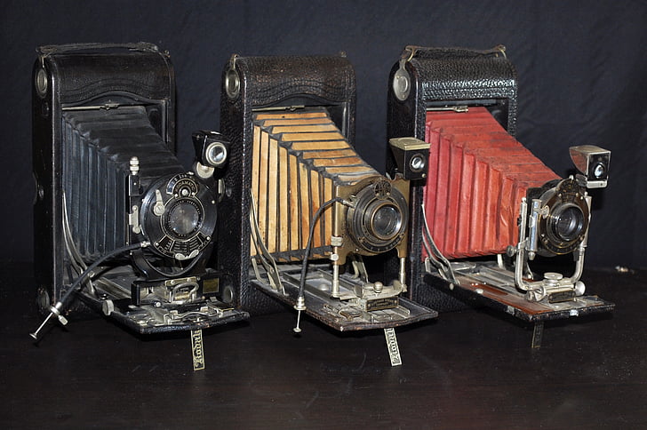fotocamera, oude, camera, verzamelaar, oude camera, antiek, oude camera 's