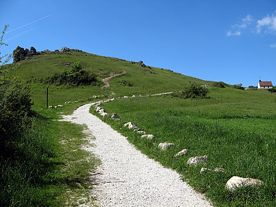 pieva, kelio, Stalo kalnas, kalnų, Frankonijos Šveicarijos, walberla