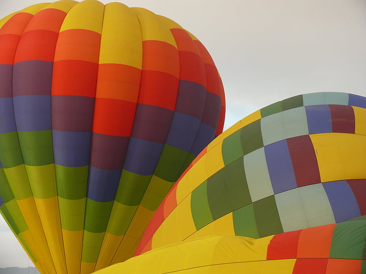 Heißluftballons, Luftballons, bunte, Drift, Luftfahrt, Reisen, gelb