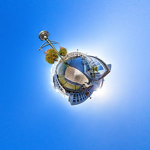 Сан-Франциско, Маленькая Планета, 360, Америки, Голубой, здание, Калифорния