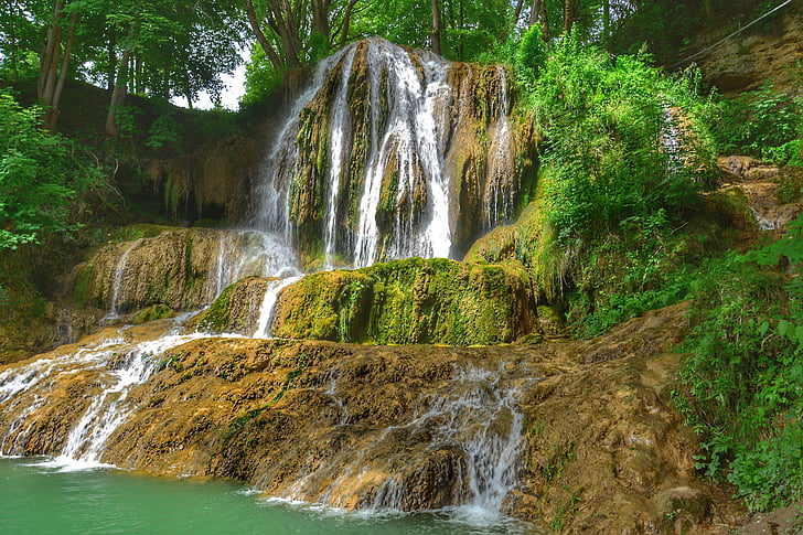 summer, waterfall, nature, water, travel, slovakia, river