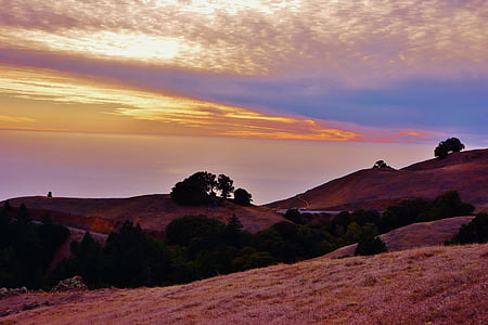 Playa de Muir, California, Condado de Marin, puesta de sol, paisaje, desierto, paisaje