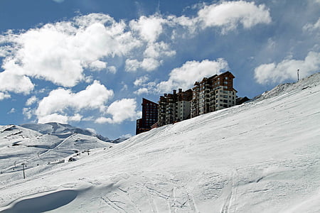 발레 사, 스키 센터, 칠레, 겨울, 스노우 보드, 스키, 눈