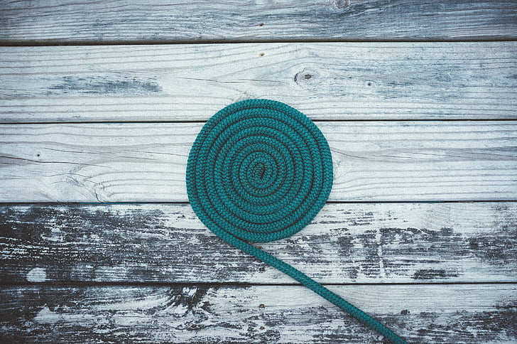 Ponte, corda, a spirale, spool, a spirale, blu, cerchio