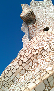 La pedrera, mosaik, Barcelona, Gaudi, arkitektur, Catalonien, spansk