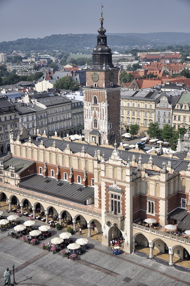 Krakkó, Lengyelország, Cloth hall sukiennice, a piac, építészet, turizmus, emlékmű