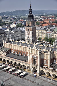 Kraków, Polen, doek hal sukiennice, de markt, het platform, Toerisme, monument