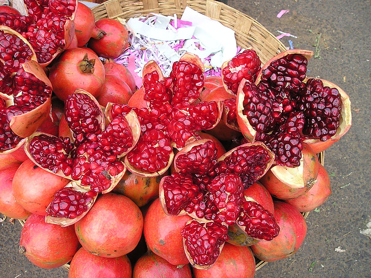 india, pomegranate, colorful, red, sweet, delicious, fruit