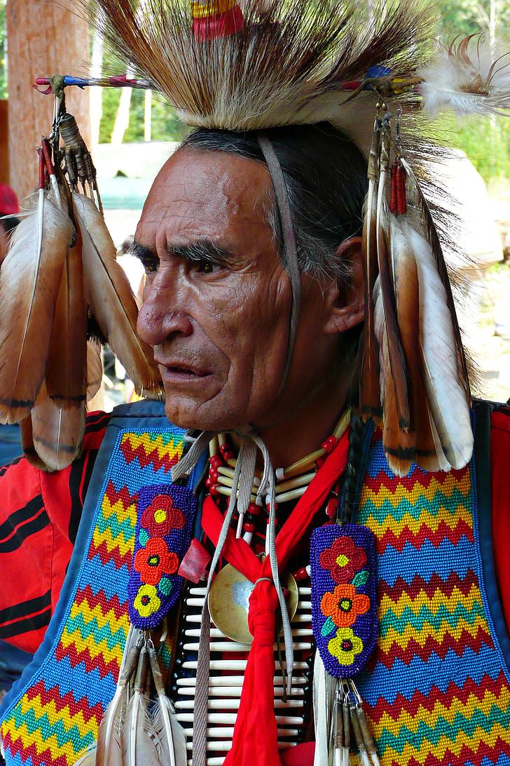 powwow, infödda, shushwap, indiska, British columbia, Kanada, traditionella