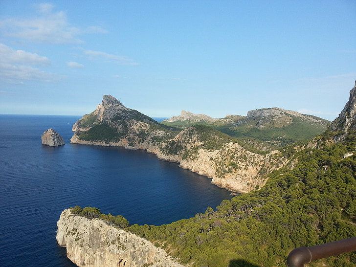 Spānija, Mallorca piekrastes, ainava, klintis, okeāns, jūra, pludmale
