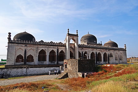 Jama masjid, fort de Gulbarga, dynastie des Bahmani, indo-persane, architecture, Karnataka, Inde