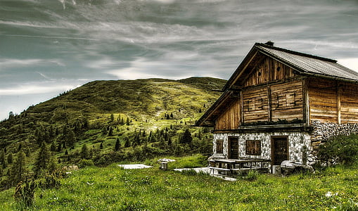 Dolomites, dağlar, kulübe, İtalya, Alp, Trentino, UNESCO Dünya Mirası