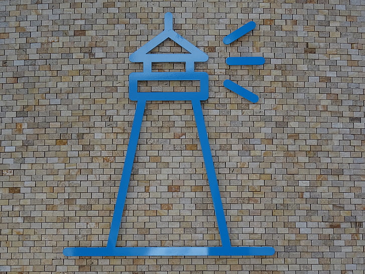 symbool, vuurtoren, zee, Café, blauw, gebouw, Mark