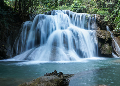 Huay cachoeira de khamin mae, Kanchanaburi, região oeste, atração turística
