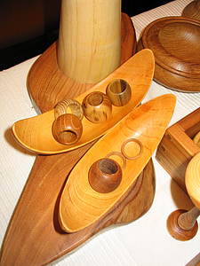 artisanat, tourné, bois, formulaire, bols en bois, créativité