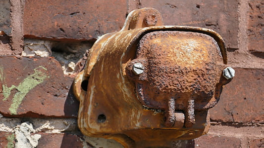 stainless, old, rusted, rusty, iron, socket, brown