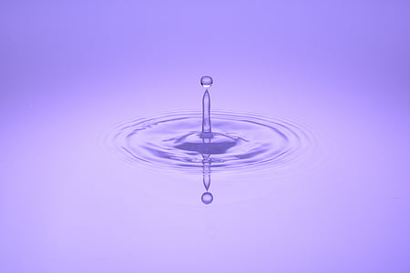 tippuminen, vesi, peilaus, Aalto, violetti, pisara vettä, Neste