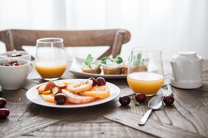 πρωινό, νόστιμα, ποτό, τροφίμων, φρούτα, γυαλί, υγιεινή