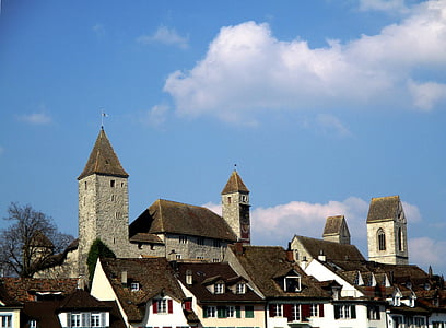 Rapperswil-jona, Canton st, galllen, Castle, óváros, Zürichi-tó, Svájc