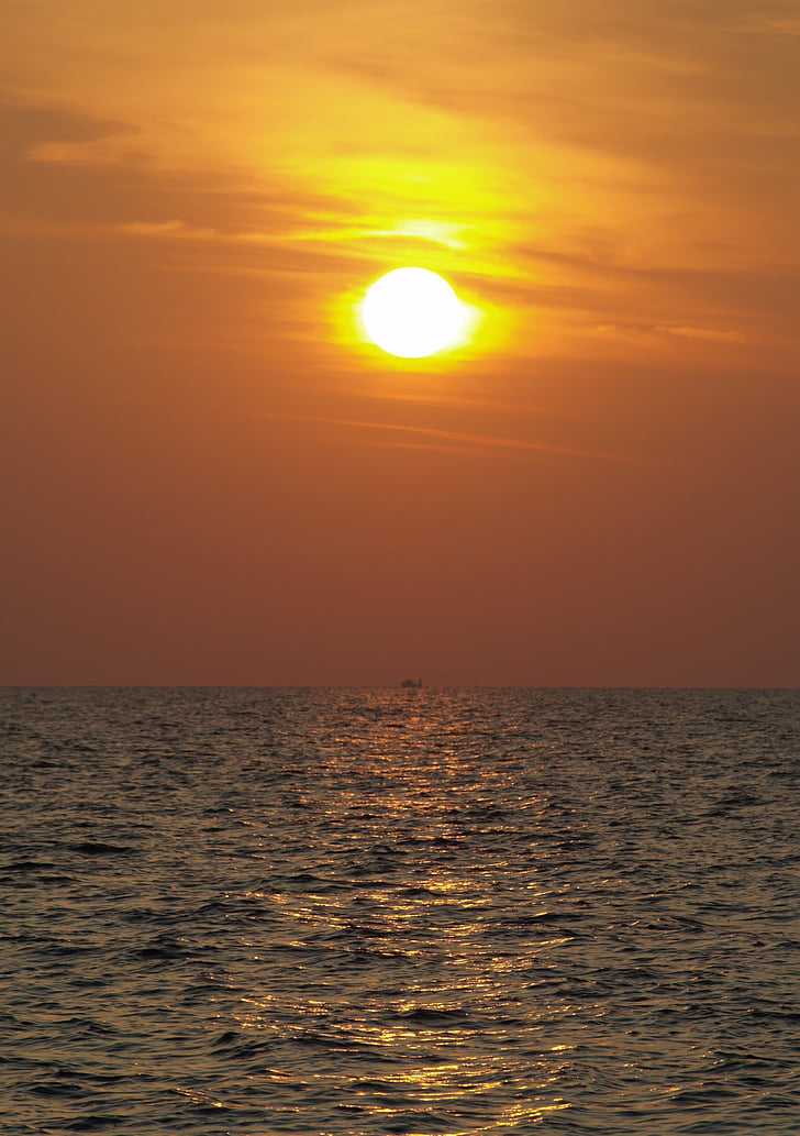 Sunset, Sea, abendstimmung, Sun