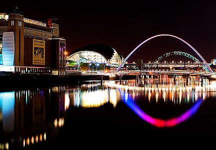 folyó, Newcastle upon Tyne térképén, Newcastle, Tyne, híd, Gateshead, Egyesült Királyság