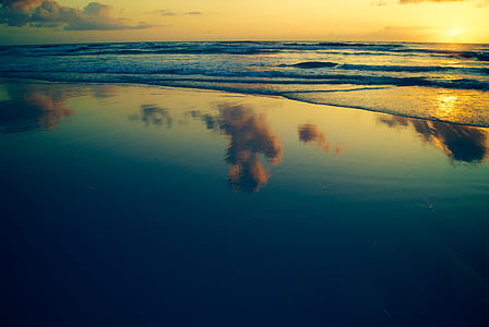 l'aigua, platja, reflexiu, Mar