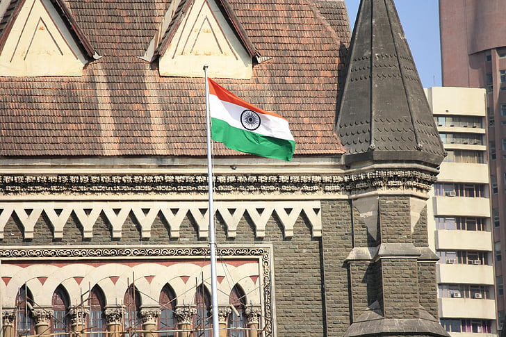 india, flag, building