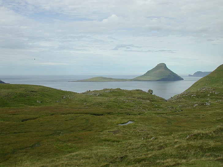 Illes Fèroe, roques, l'estiu, natura, muntanya, Mar, paisatge