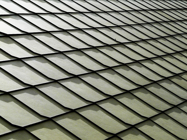 dak, tegels, abstract, achtergrond, grijs, grijs, patroon