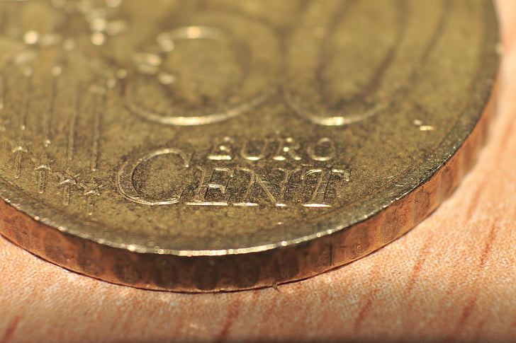 cent, kovanec, kovine, drobiž, kovinski denar, svetleči, vrednost