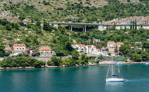 Хърватия, Дубровник, брегова линия, море, крайбрежие, пейзаж, Адриатическо море
