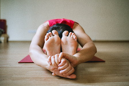 Yoga, benen, meisje, sport, één persoon, volwassene, mensen