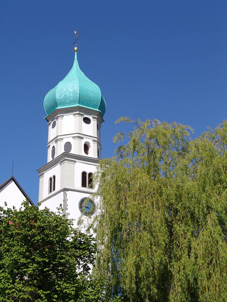 church, bavaria, sky, catholic, steeple, germany, tower