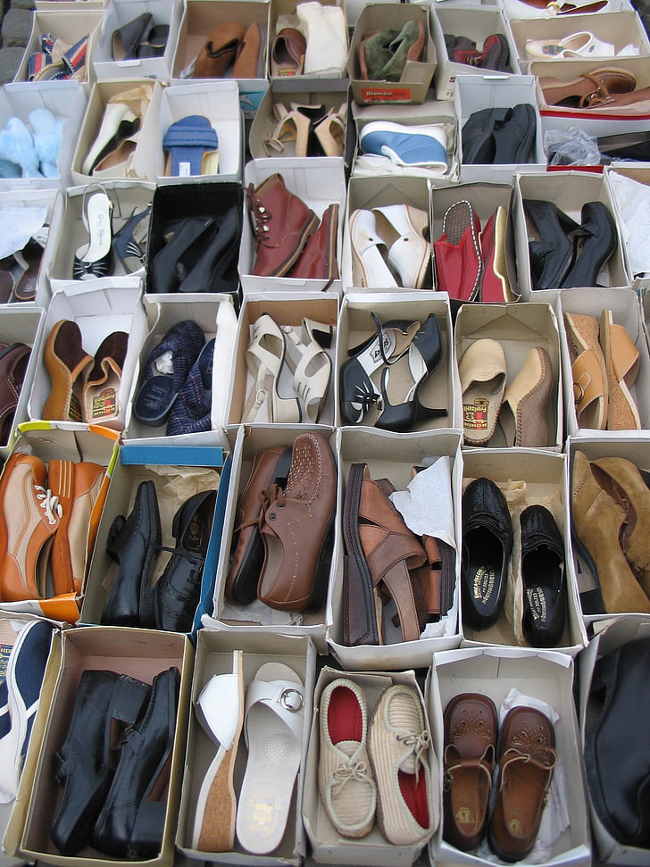 shoes, market, display