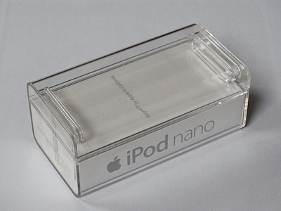 boksen, plast, iPod, hvit