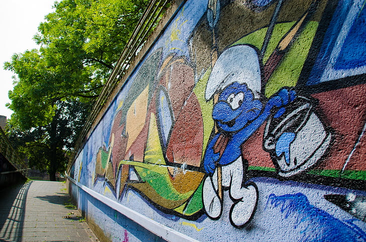 graffiti, homlokzat, hauswand, Art, fal, permetezőgép, Street art