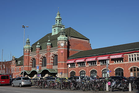 Lübeck, Treinstation, het platform, baksteen, Home, historisch, Mecklenburg