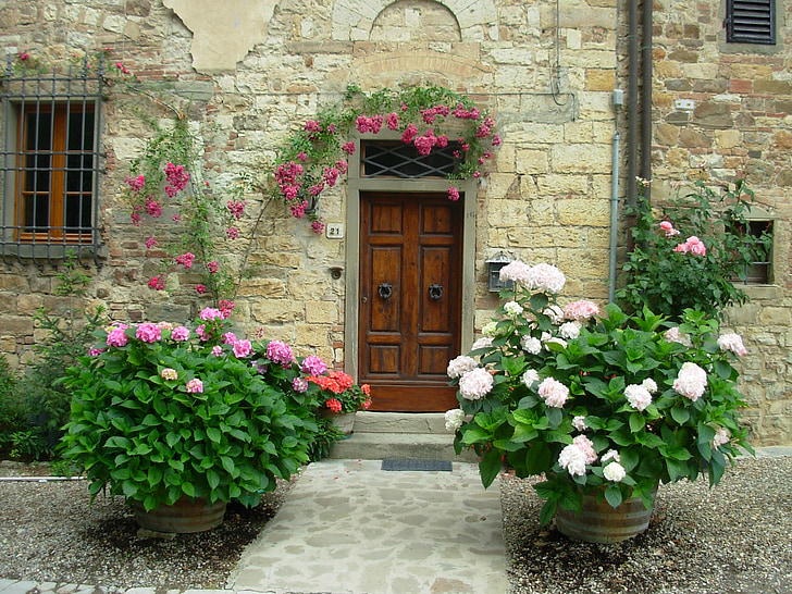 porta, Portuària, edifici, flor, arquitectura, Europa, casa