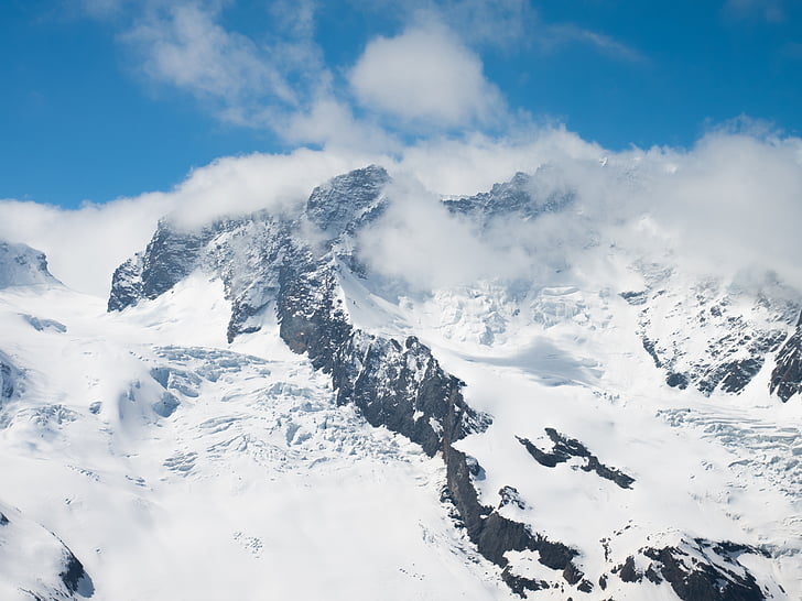 Zermatt, Suiza, Valais, montañas, nieve, Gornergrat, glaciar de la frontera