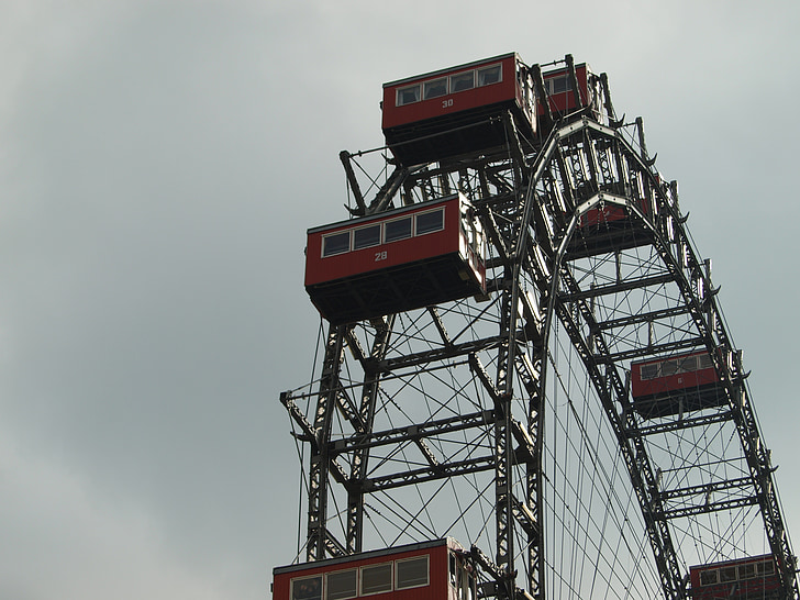 panoramsko kolo Wiener Riesenrad, Dunaj, zabaviščni park, jekla