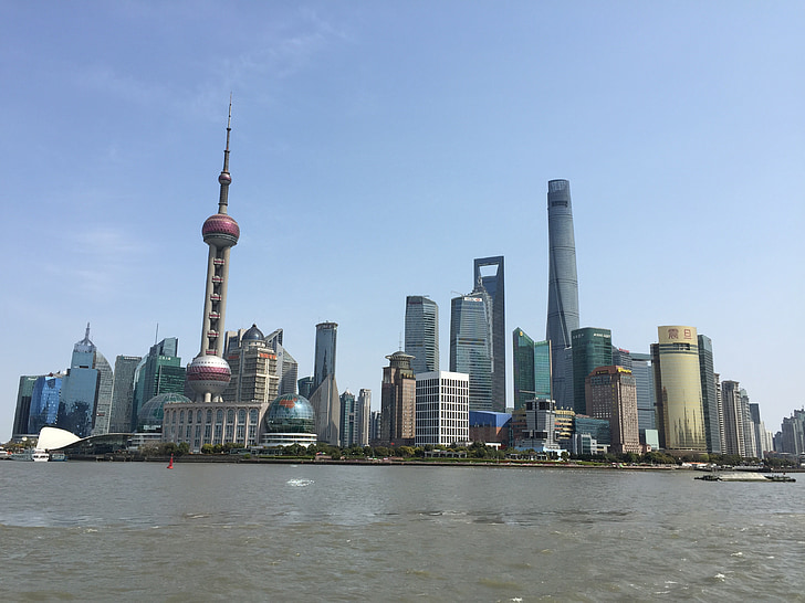 Šanghaj, cestování, Čína, Asie, Architektura, město, Panoráma města