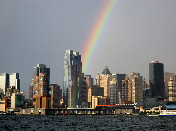 New york city, arcobaleno, Skyline
