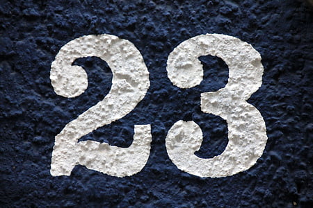 numero, Maksu, talon numero, sininen, valkoinen, valkoinen, 23