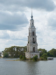 Rusko, Volga, věž, historicky, řeka, říční plavba, zlatý prsten