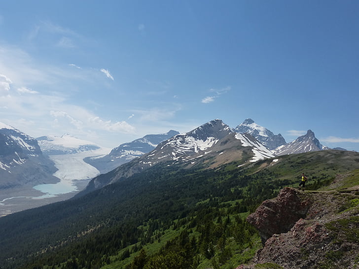 glacier, canada, rocky, landscape, rocky mountains, sky, snow